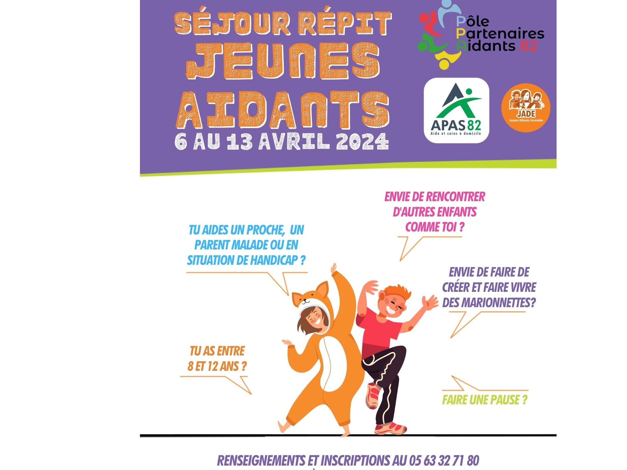 RAPPEL : SEJOUR-REPIT JEUNES AIDANTS 2024