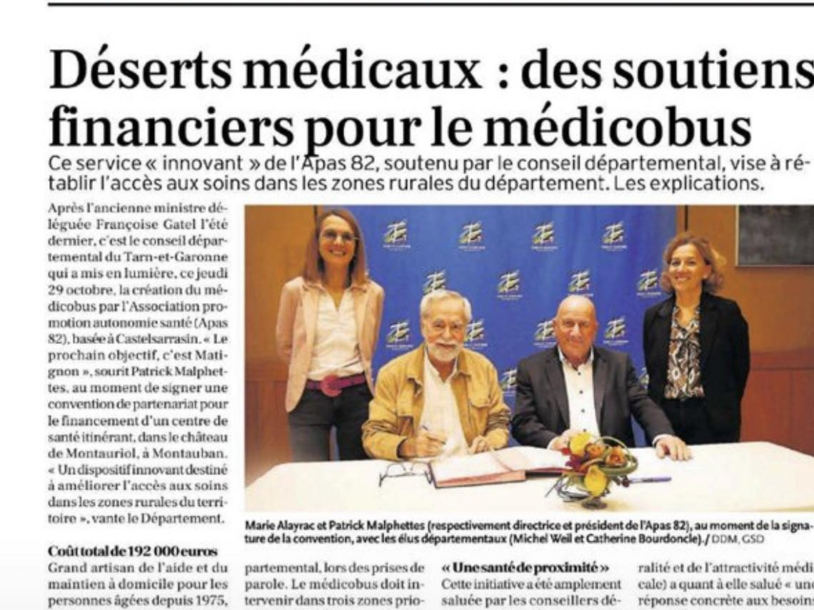 LE MÉDICO-BUS ARRIVE DANS LE TARNETGARONNE